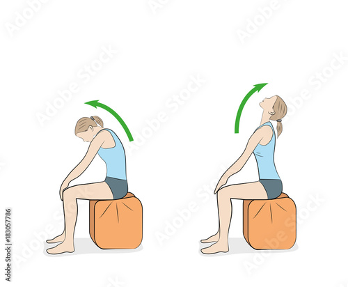 exercises for the neck and head. vector illustration