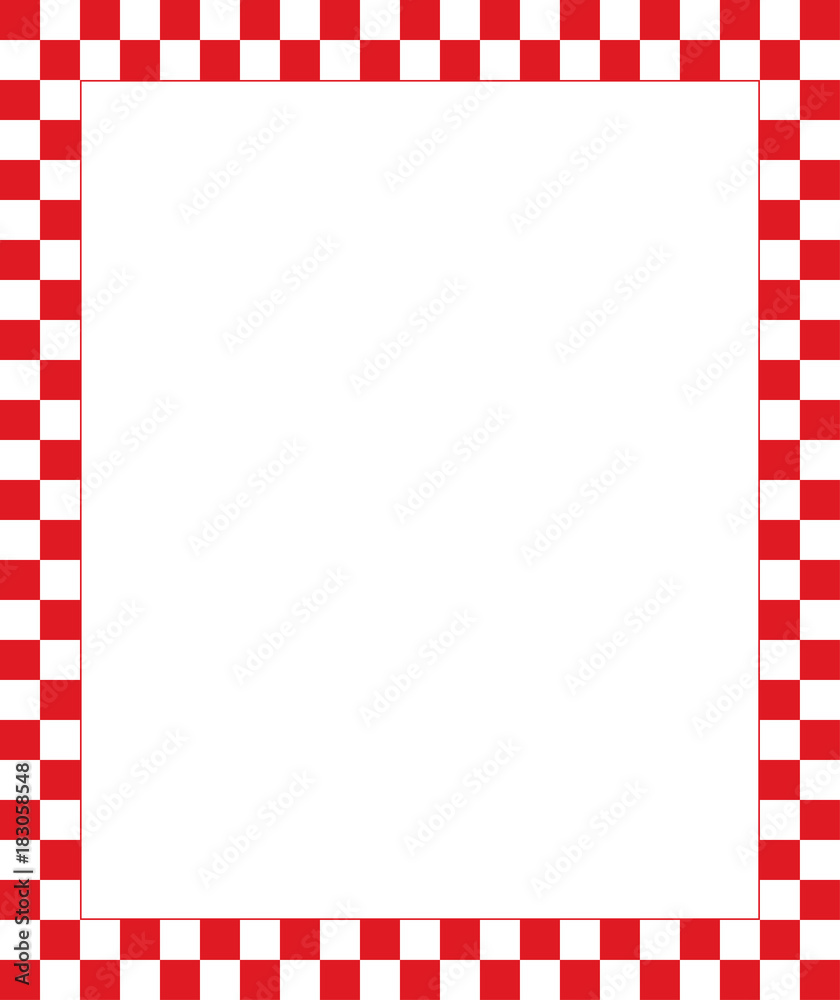 Vector red checkered frame - design element for christmas Stock Vector