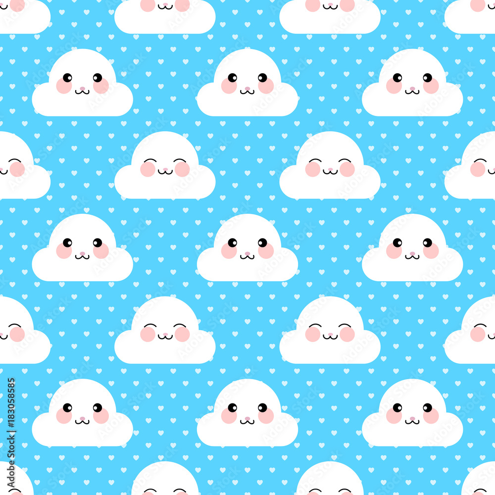 Cute Cloud Seamless Pattern Vector Cute Cloud Seamless Pattern Vector