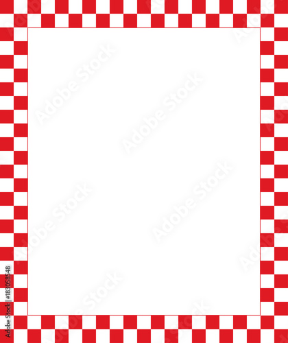 Vector red checkered frame - design element for christmas