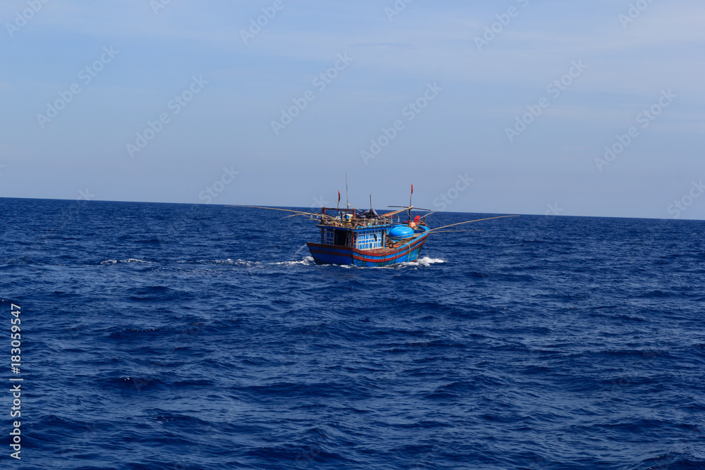 Fishing boat on the sea Fishing boat on the sea