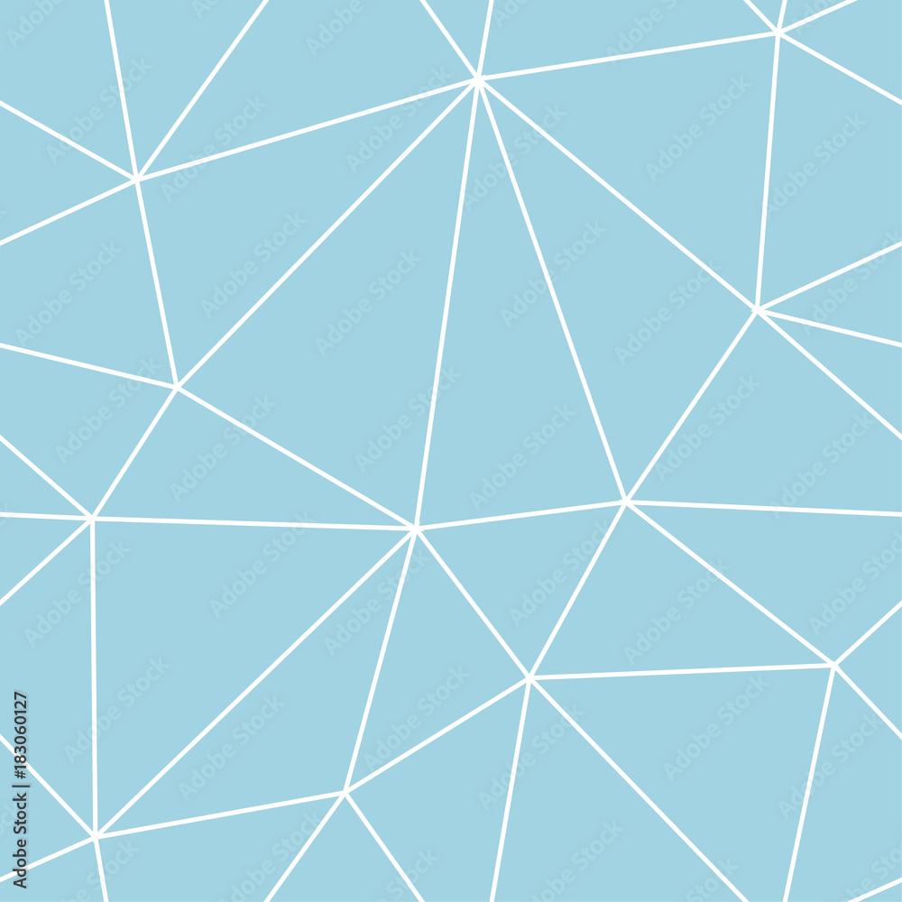 Polygonal seamless background. Geometric line blue and white pattern for wallpapers and textile
