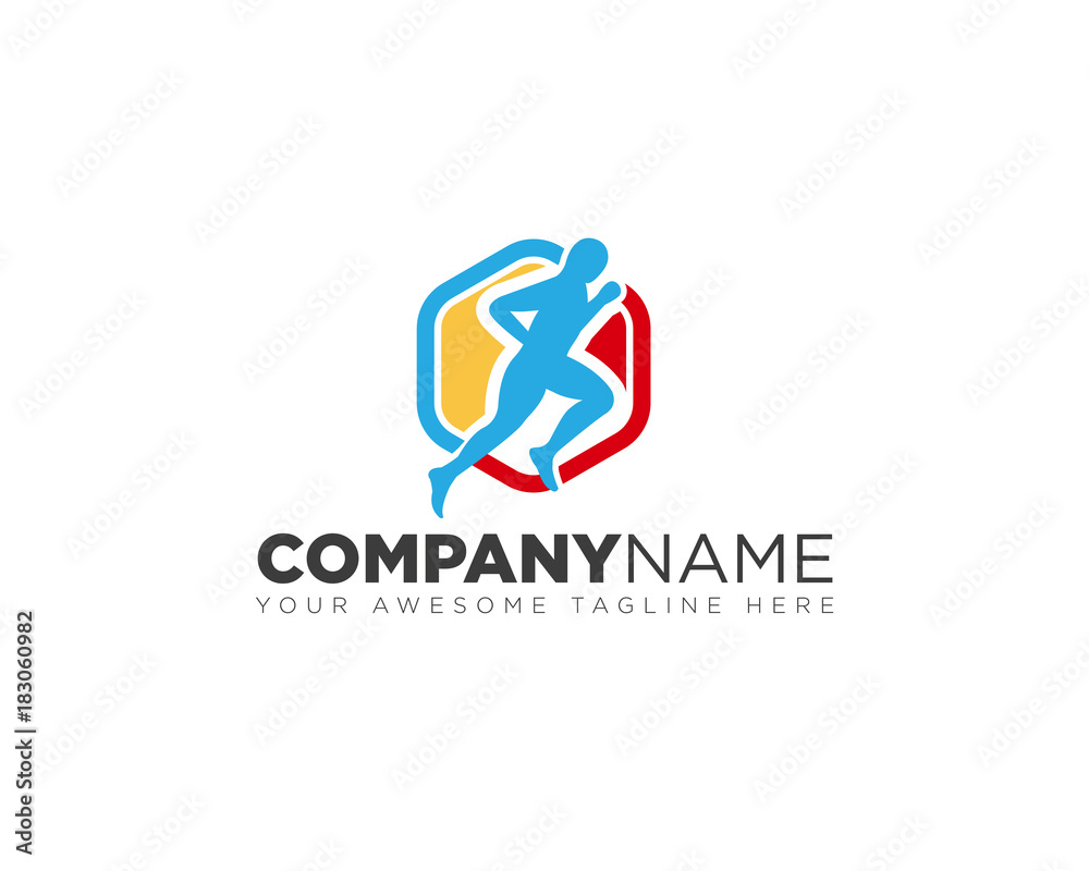 Running man logo corporate Running man logo corporate