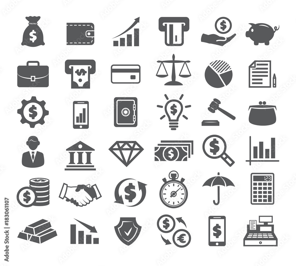 Finance Icons on white Finance Icons on white