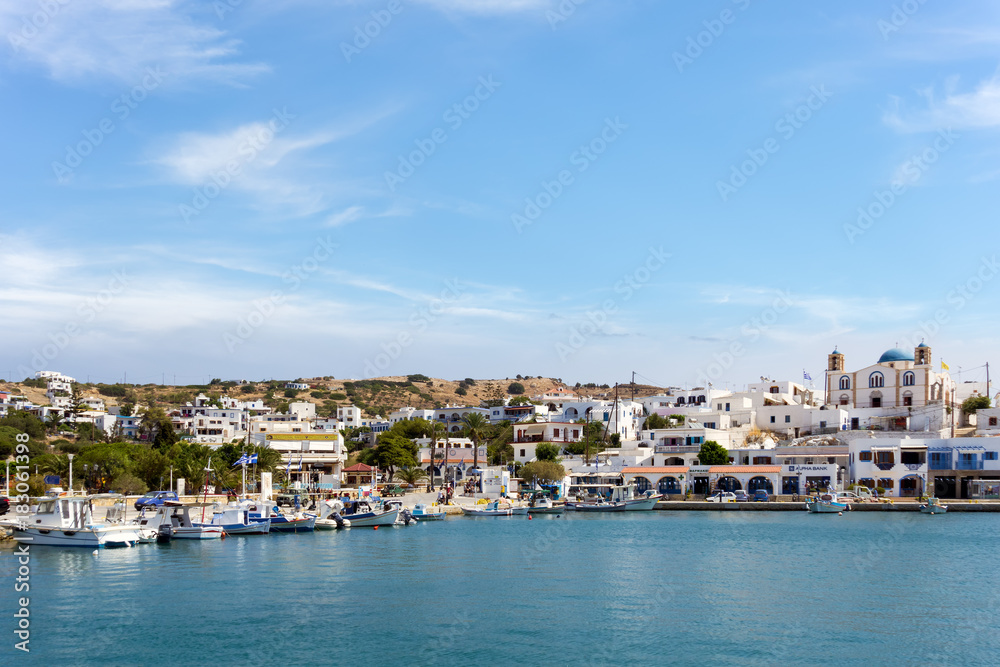The picturesque harbor of Lipsi island, dodecanese, Greece 