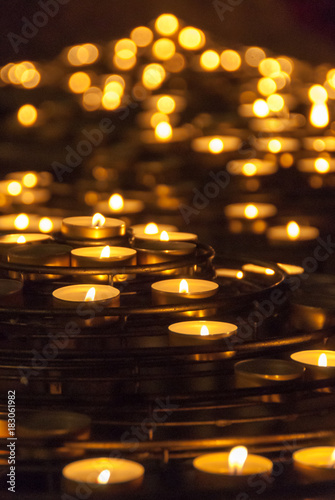 Glowing Golden Round Church Candles II