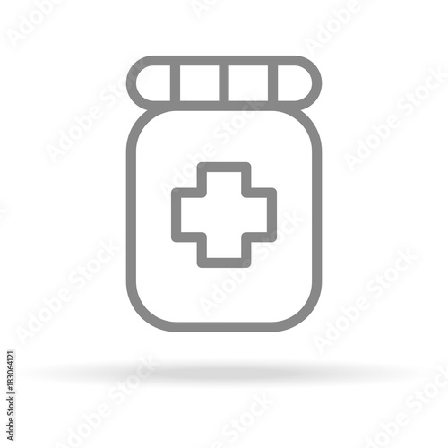 Pharmacy, Medicine Icon In Trendy Thin Line Style Isolated On White Background. Medical Symbol For Your Design, Apps, Logo, UI. Vector Illustration, Eps10.