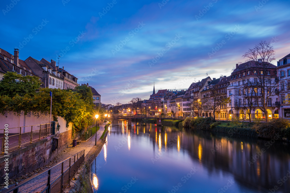 Obraz premium View of Strasbourg France the river