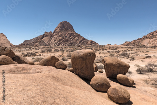 Spitzkoppe group of bald granite peaks in the Namib desert of Namibia 