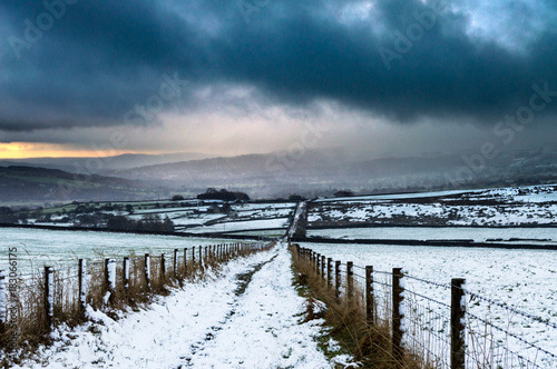 Obraz na plátně Snow on the moors, Yorkshire