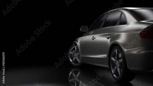 Dark car silhouette 3D illustration © pozitivo
