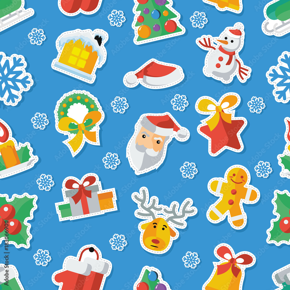 Illustration for Christmas and New Year Flat design Vector illustration applique Illustration for Christmas and New Year Flat design Vector illustration applique