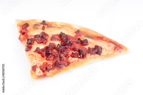 baked pizza at home isolated on white