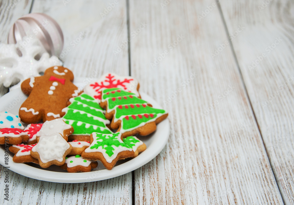 Christmas ginger and honey colorful cookies Christmas ginger and honey colorful cookies