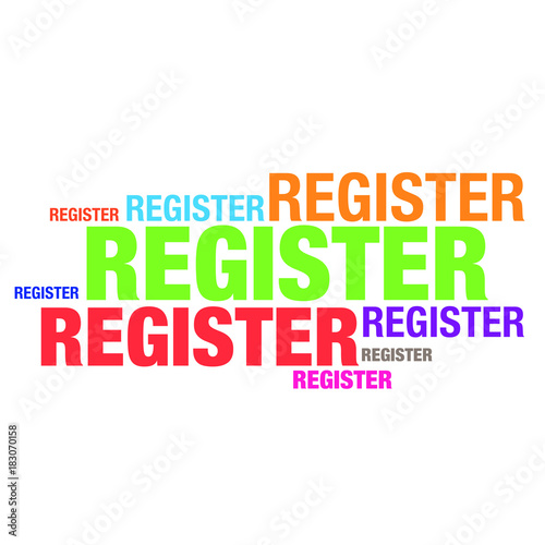 Register word typography artwork design