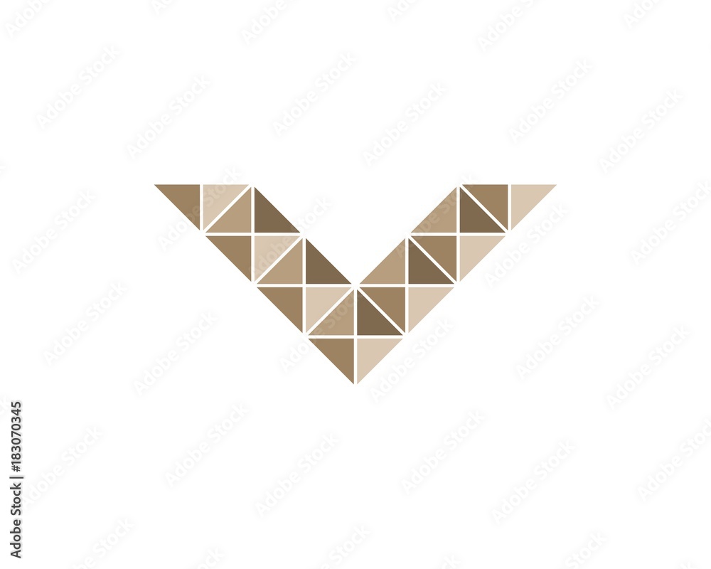 V triangle tile logo icon template Stock Vector | Adobe Stock