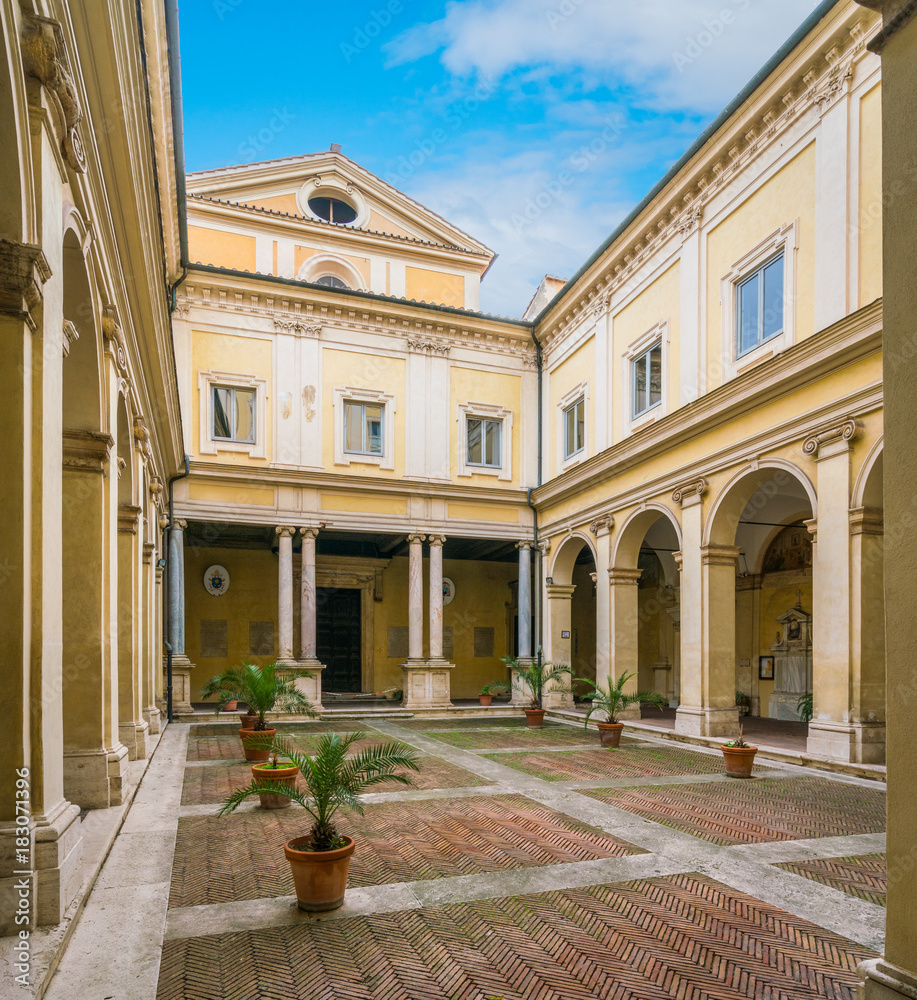 Courtyard in the Church of San Gregorio Magno on the Caelio Hill in Rome, Italy.