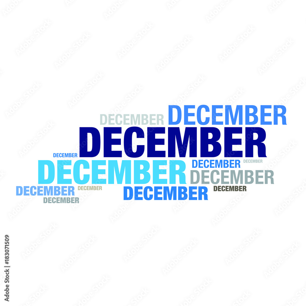 Obraz premium December month typography