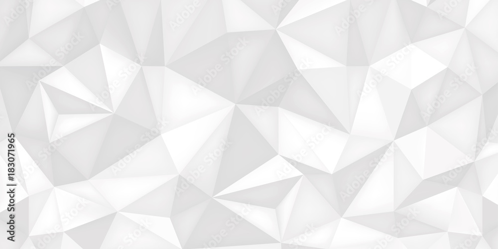 Low polygon shapes, light background, white crystals, triangles mosaic, creative origami wallpaper, templates vector design