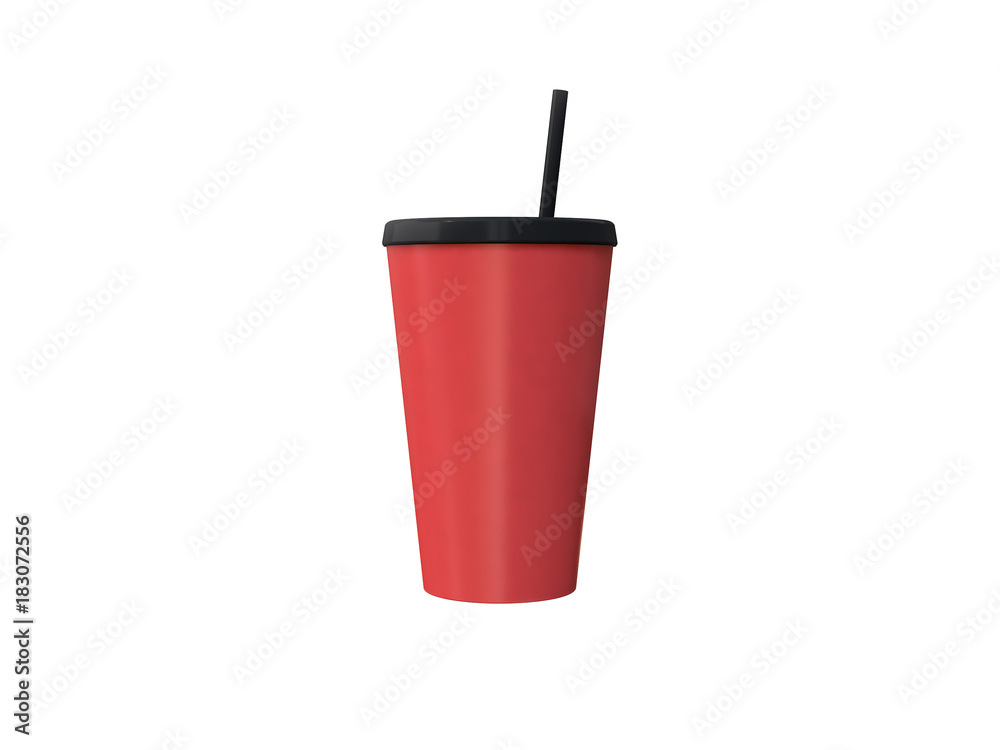 red paper cup 3d rendering white background red paper cup 3d rendering white background