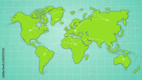world map global network connection travel earth traffic infographic 