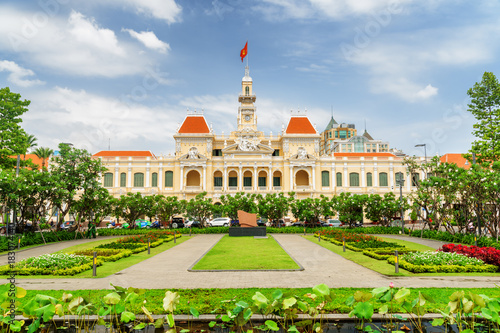 Scenic view of the Ho Chi Minh City Hall, Vietnam photo