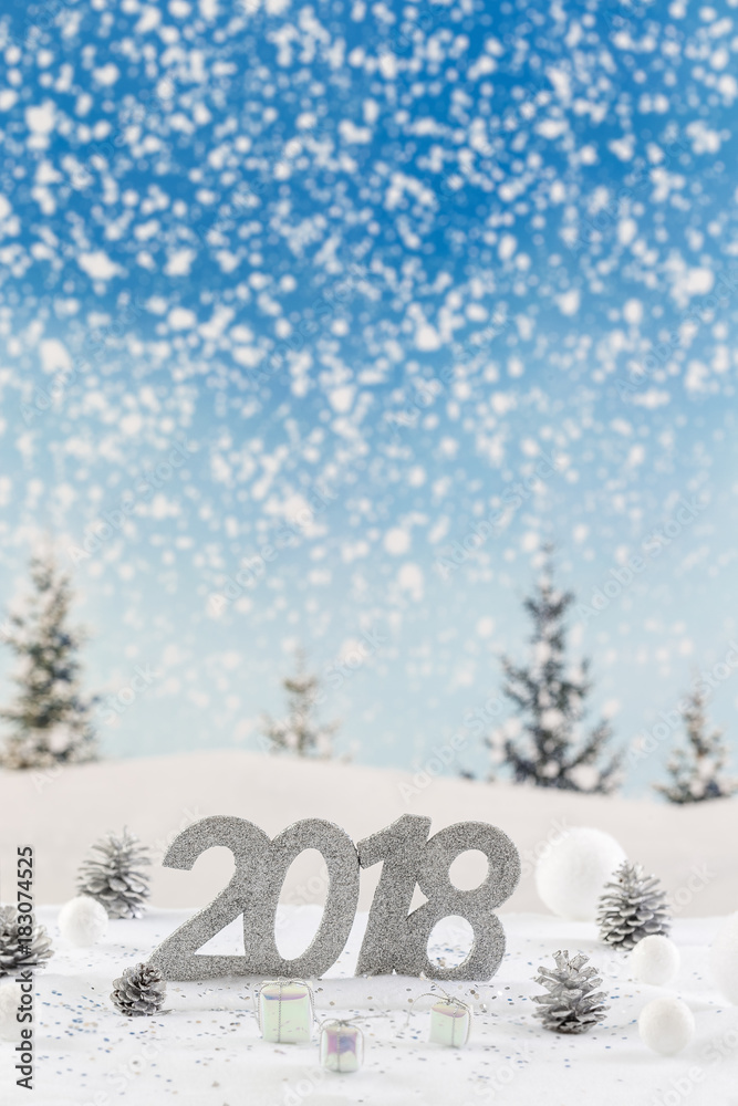 2018 card pt bnner on a snow lasndscape background 2018 card pt bnner on a snow lasndscape background
