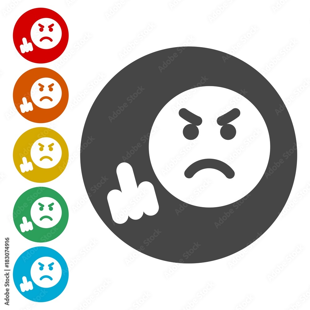 Fototapeta premium Angry emoticon, emoji