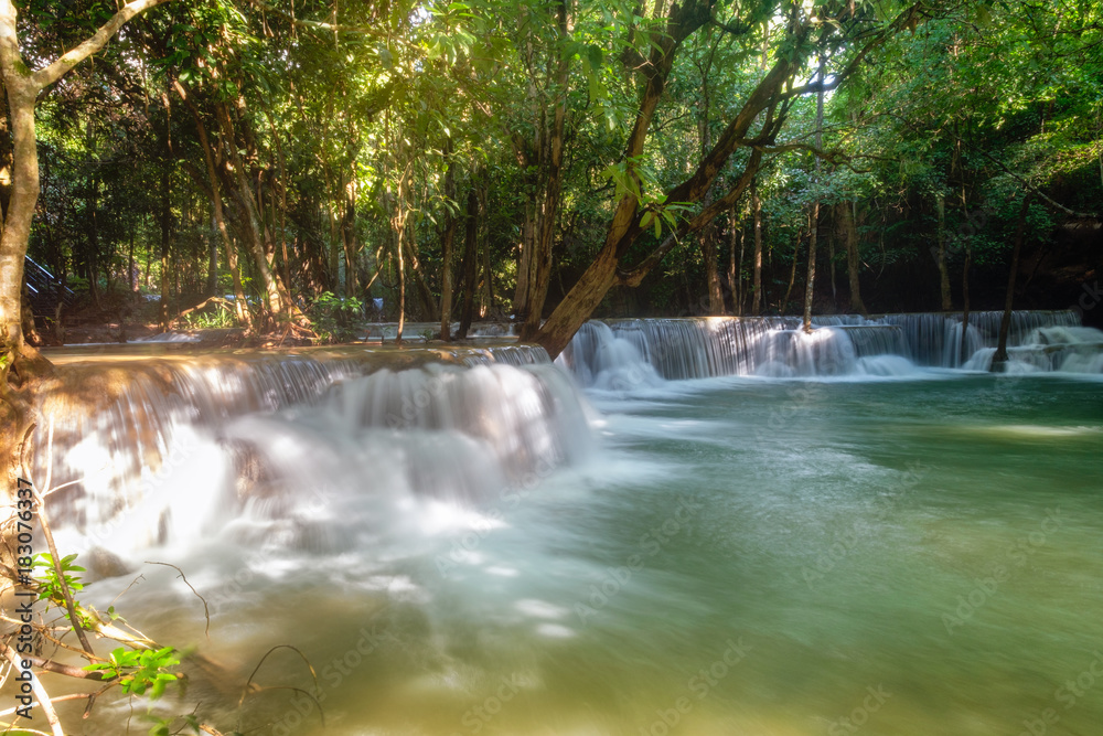 Beautiful Huay Mae Khamin waterfall in tropical rainforest at Srinakarin national park Beautiful Huay Mae Khamin waterfall in tropical rainforest at Srinakarin national park