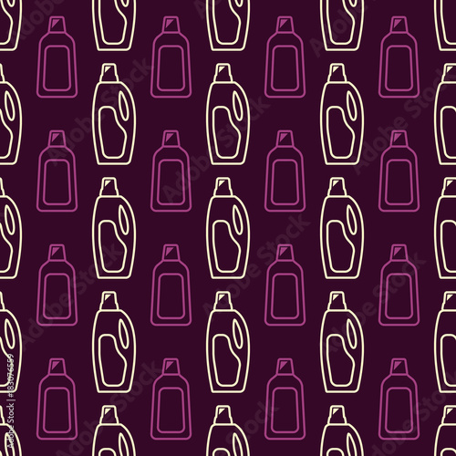 Seamless pattern with cleaning chemical products for your design