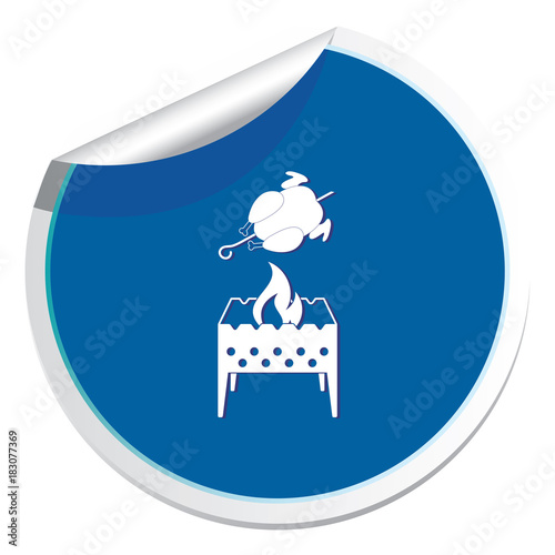 Brazier and chicken icon