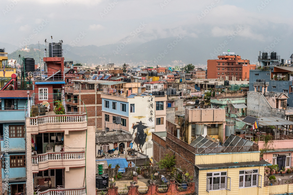 View on multistorey houses in Kathmandu, Nepal