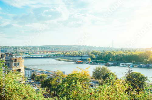 Panoramic view of Belgrade, Serbia.