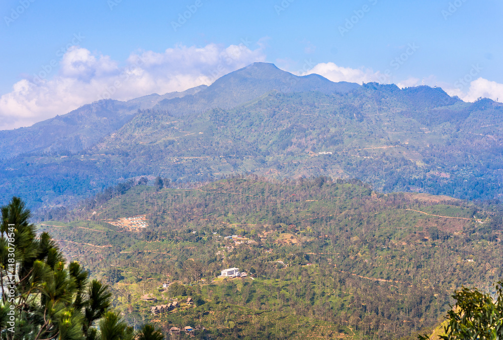 The Namunukula mountain seen from the Ella rock, a famous viewpoint approx 1400m high, close to the small town Ella, located in the Uva province of Sri Lanka