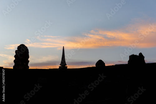 silhouette view in sunset