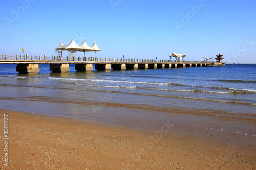 Fototapeta Naklejka Na Ścianę i Meble -  The seaside scenery and the seaside pier