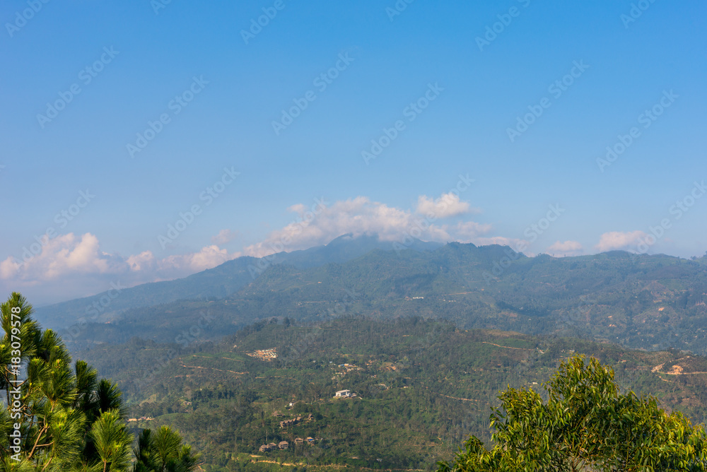 The Namunukula mountain seen from the Ella rock, a famous viewpoint approx 1400m high, close to the small town Ella, located in the Uva province of Sri Lanka