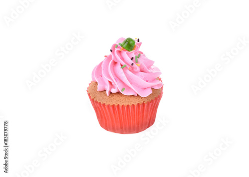 mini tasty cupcake isolated on white background