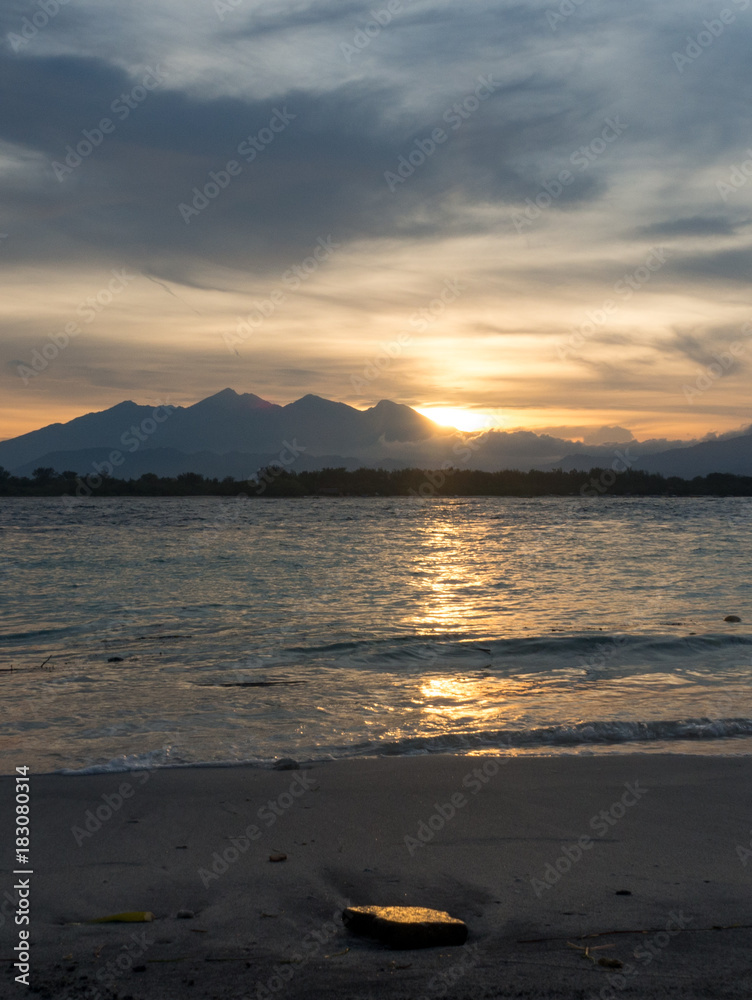 Beautiful sunrise , Gili island, Trawangan, Indonesia. November, 2017