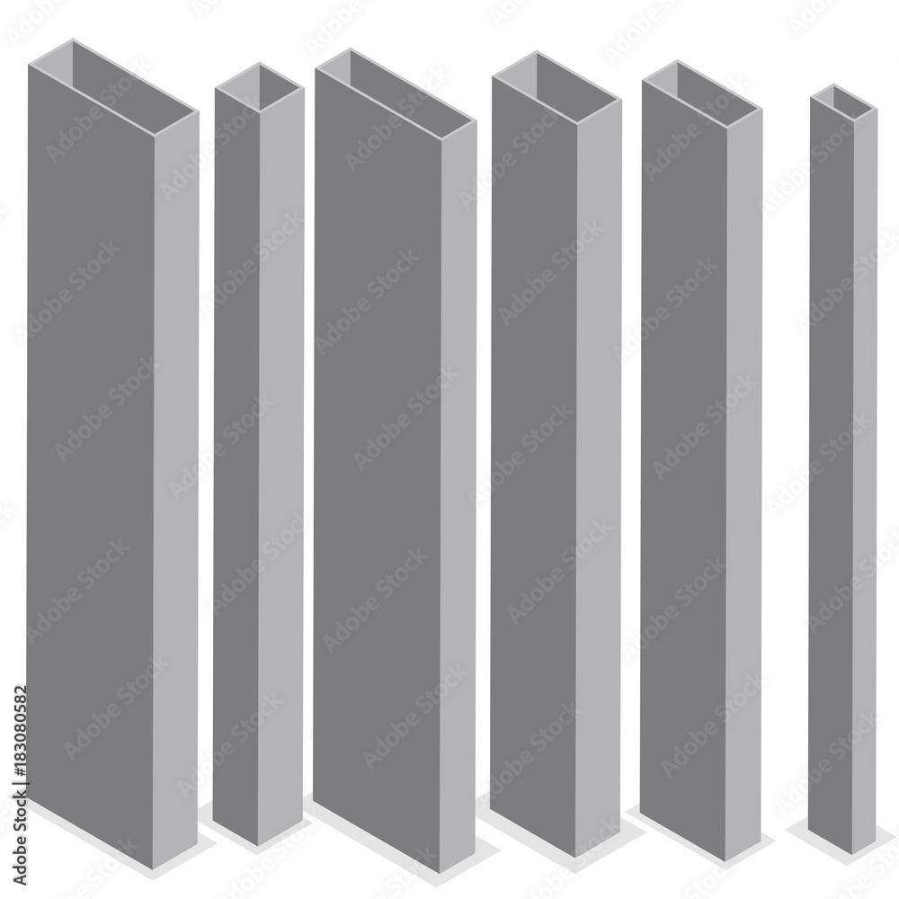 Steel beam isometric vector illustration. Steel beam isometric vector illustration.