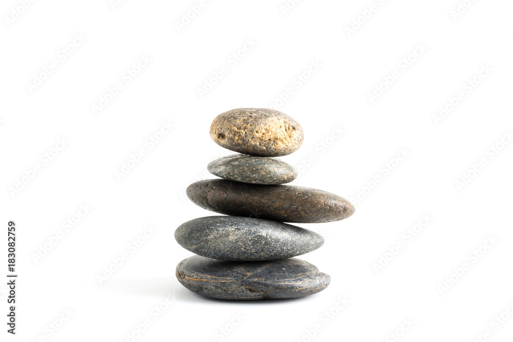 Stack of stones balancing isolated on white background Stack of stones balancing isolated on white background