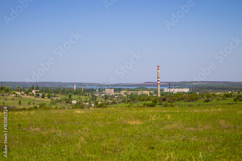 View on the Svetlovodsk town and the river Dnieper