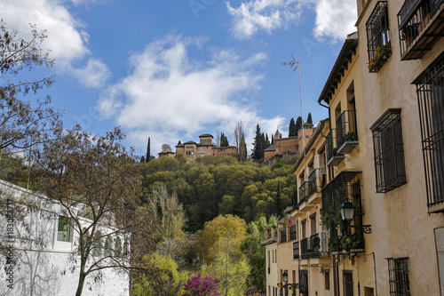 view of Alhambra in Granada, Andalusia, Spain