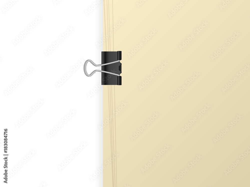 Paper sheet and binder clip
