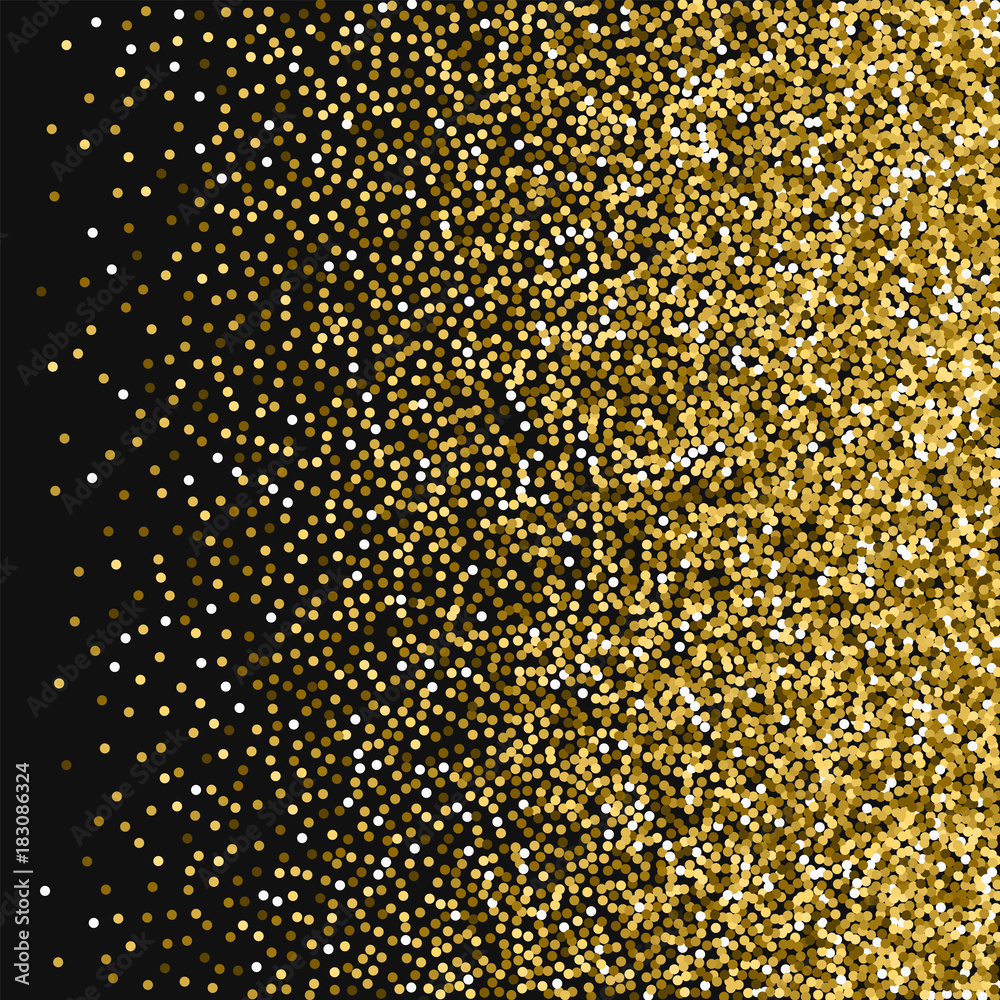 Round gold glitter. Right gradient with round gold glitter on black background. Magnificent Vector illustration. Round gold glitter. Right gradient with round gold glitter on black background. Magnificent Vector illustration.