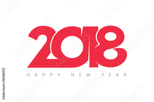 Vector 2018 Happy New Year greeting card design.