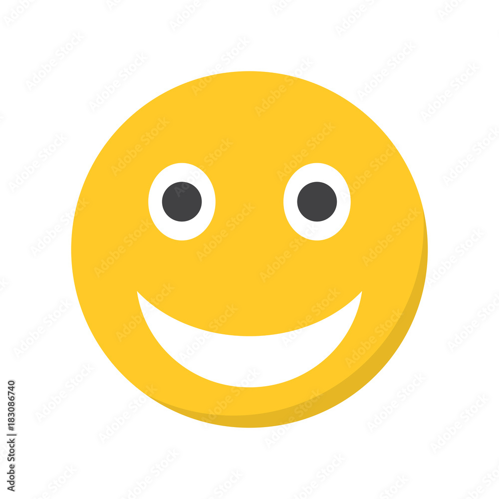 Smiling emoji with open mouth. Vector illustration Smiling emoji with open mouth. Vector illustration