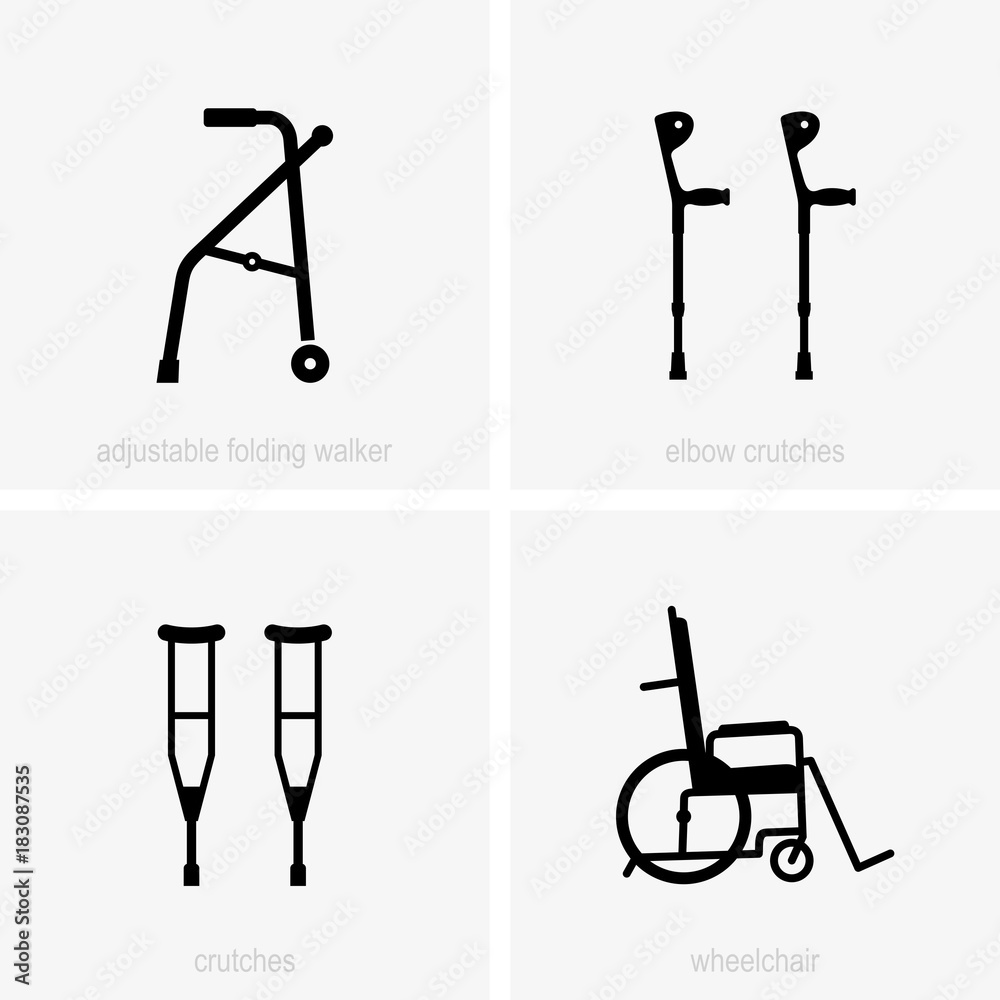 Fototapeta premium Set of assistive device icons