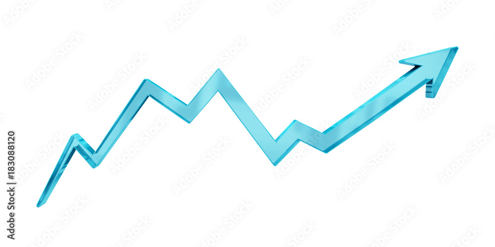 Digital modern blue arrow 3D rendering Digital modern blue arrow 3D rendering