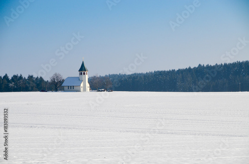 church in the snow